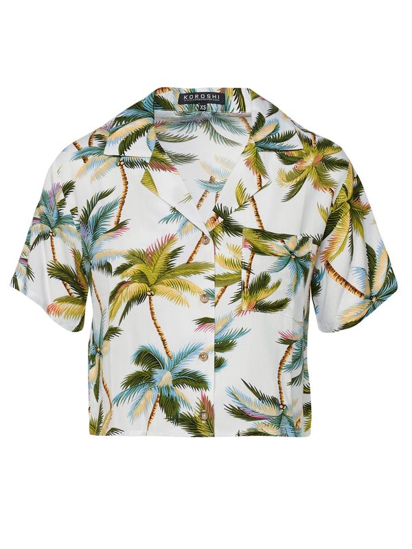 KOROSHI KOROSHI Блуза  тюркоазен / кафяво / маслина / бяло