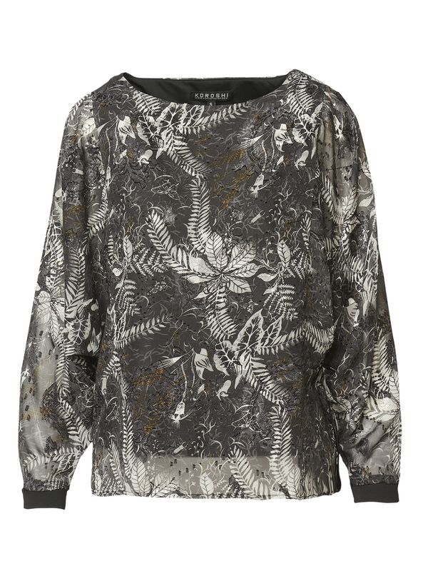 KOROSHI KOROSHI Блуза  злато / сиво-кафяво / мръсно бяло