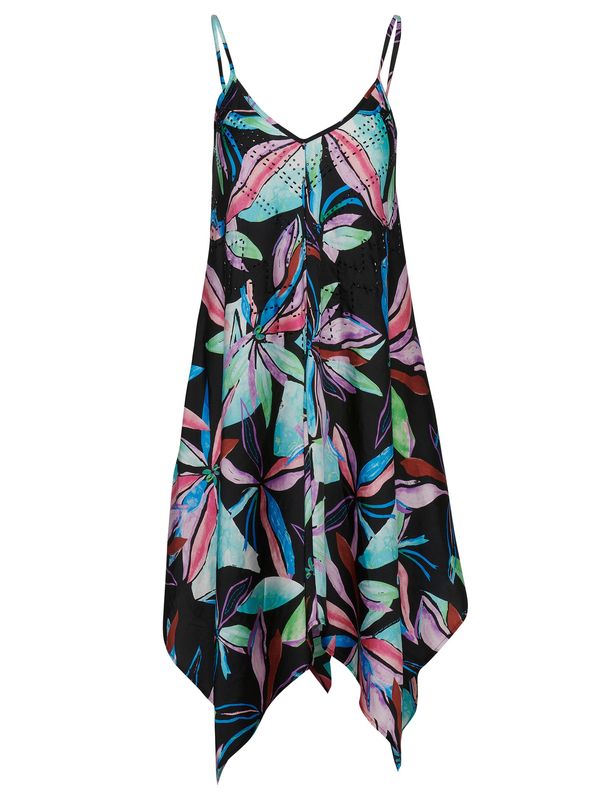KOROSHI KOROSHI Лятна рокля  лазурно синьо / орхидея / питая / черно