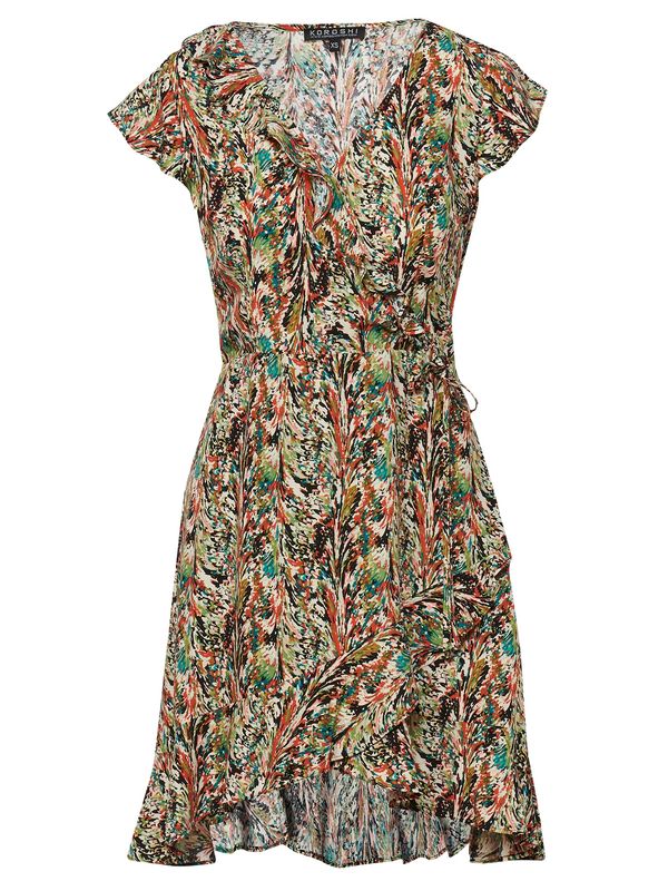 KOROSHI KOROSHI Лятна рокля  зелено / червено / черно / бяло