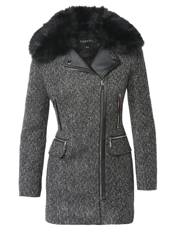 KOROSHI KOROSHI Преходно палто  черно / бяло