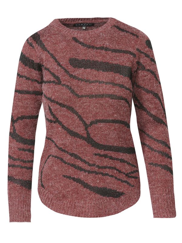 KOROSHI KOROSHI Пуловер  антрацитно черно / бургундово червено