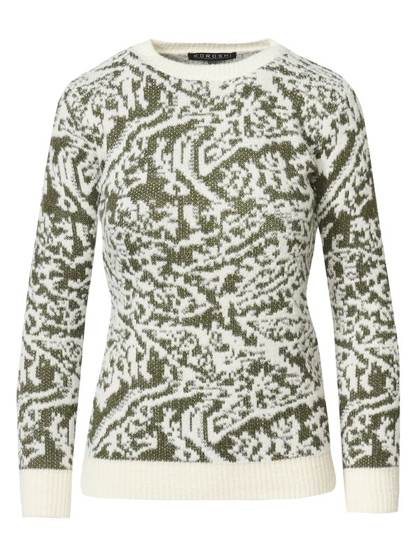 KOROSHI KOROSHI Пуловер  каки / бяло