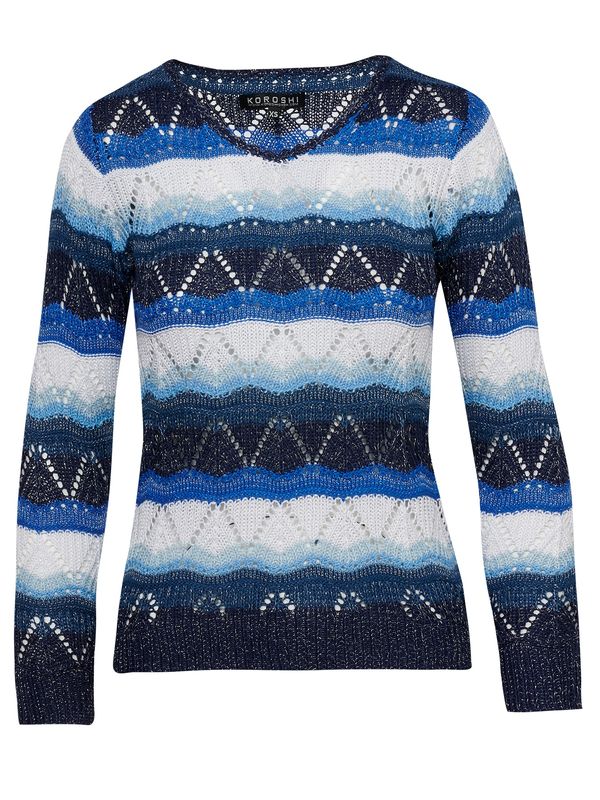 KOROSHI KOROSHI Пуловер  нейви синьо / бяло