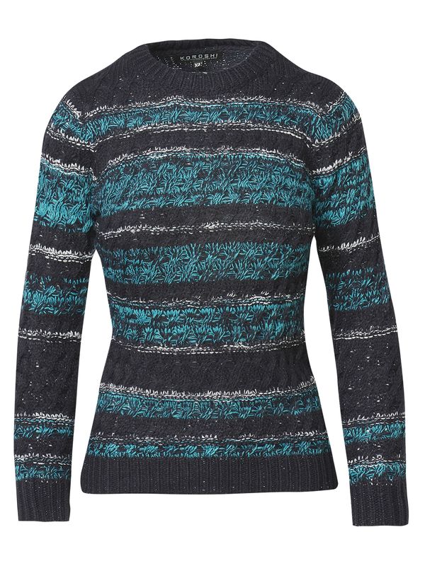 KOROSHI KOROSHI Пуловер  нейви синьо / тюркоазен