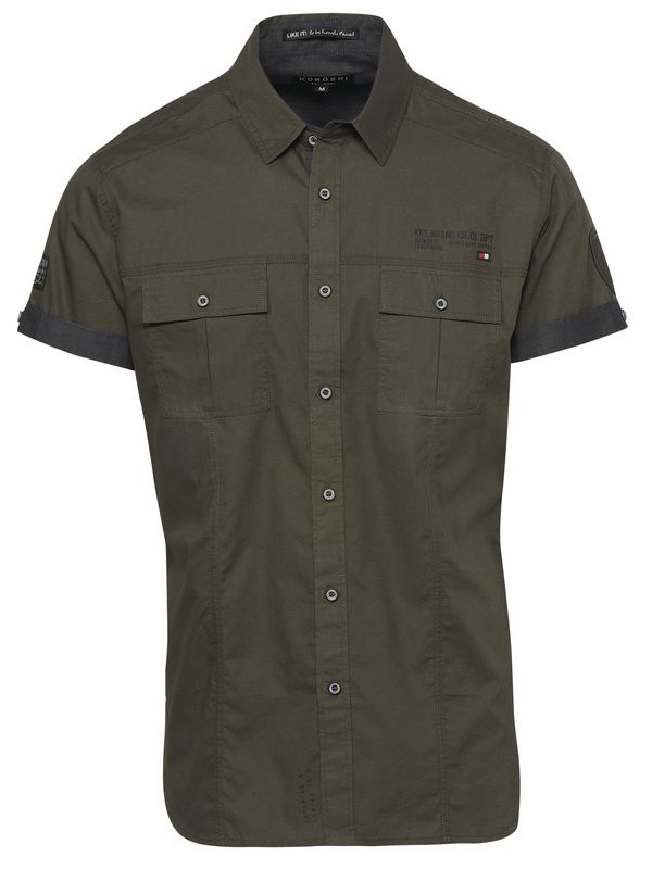 KOROSHI KOROSHI Риза  антрацитно черно / маслина