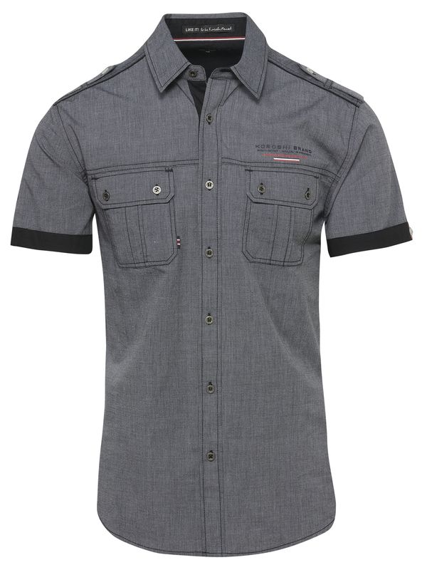 KOROSHI KOROSHI Риза  червено / черно / черен меланж