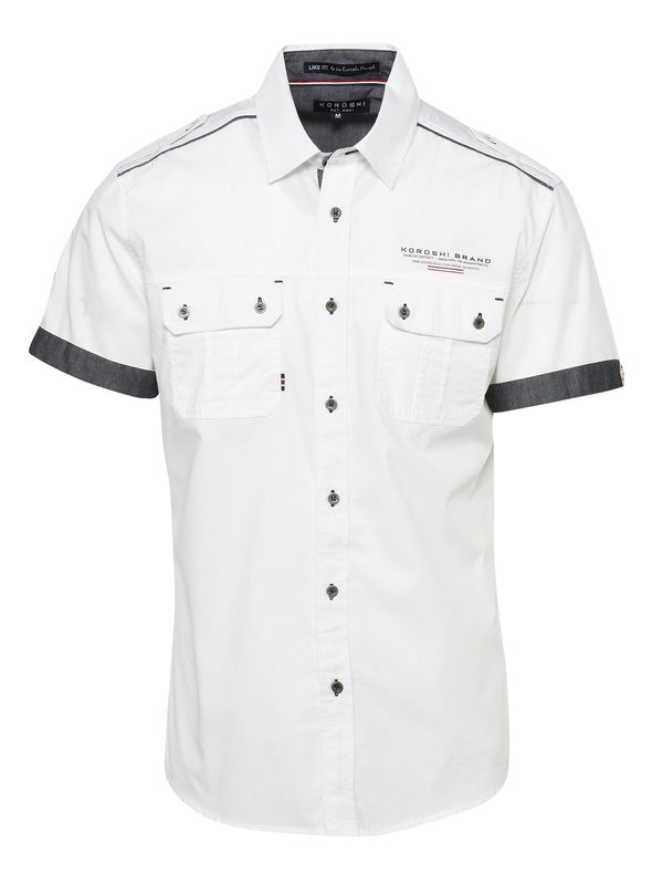 KOROSHI KOROSHI Риза  графитено сиво / червено / бяло