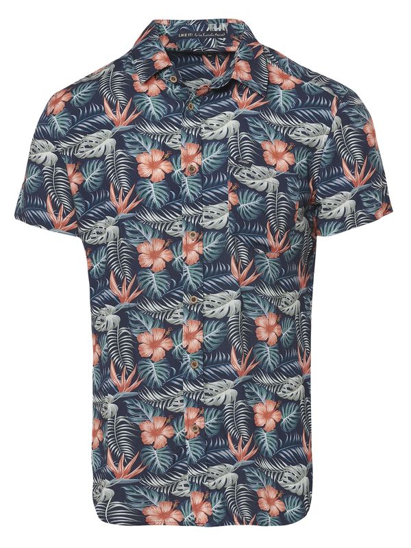 KOROSHI KOROSHI Риза  нейви синьо / корал / бяло