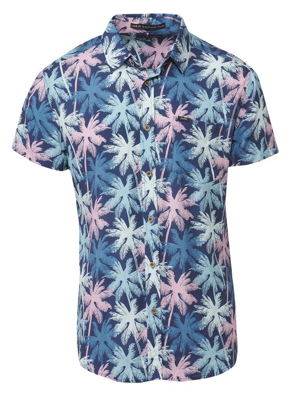 KOROSHI KOROSHI Риза  нейви синьо / пастелно синьо / бледорозово