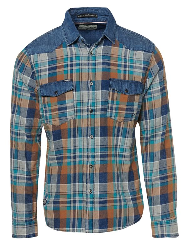 KOROSHI KOROSHI Риза  синьо / син деним / охра