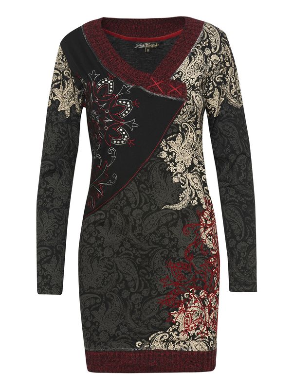 KOROSHI KOROSHI Рокля  бежово / червено / черно