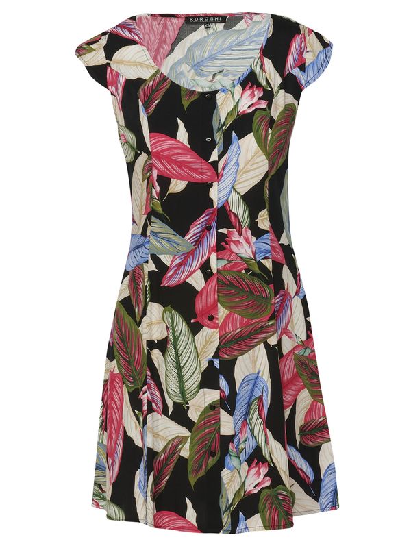 KOROSHI KOROSHI Рокля  бежово / зелено / розово / черно
