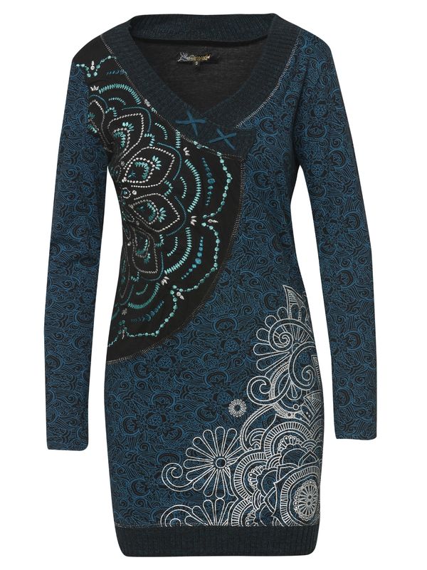 KOROSHI KOROSHI Рокля  петрол / мента / черно / бяло