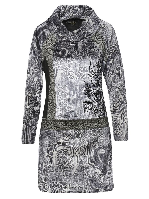 KOROSHI KOROSHI Рокля  сиво / зелено / черно