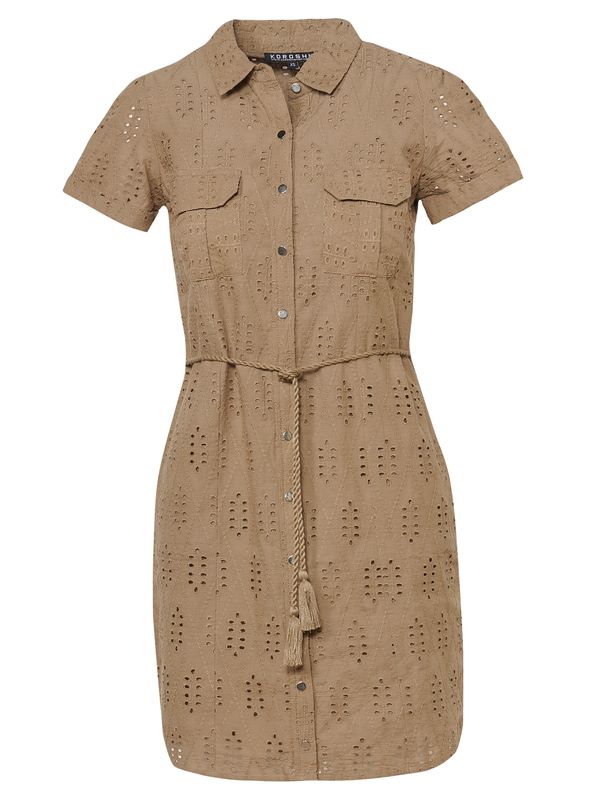 KOROSHI KOROSHI Рокля тип риза  светлокафяво