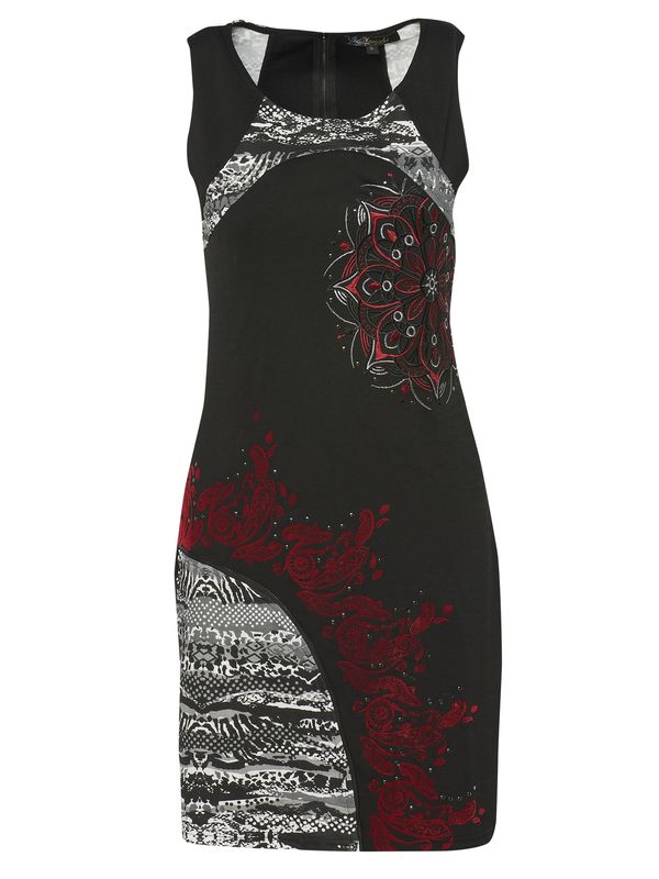 KOROSHI KOROSHI Рокля  тъмносиво / карминено червено / бяло