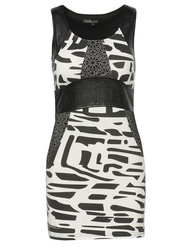 KOROSHI KOROSHI Рокля за коктейл  черно / бяло