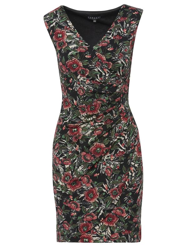 KOROSHI KOROSHI Рокля  зелено / червено / черно