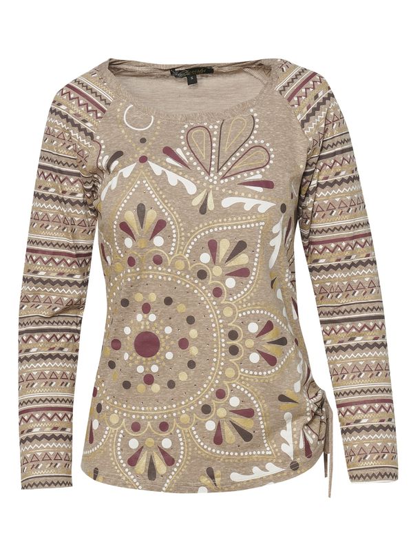 KOROSHI KOROSHI Тениска  бежово / кафяво / жълто / бордо / бяло