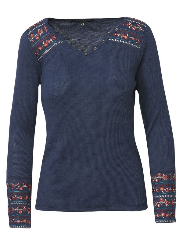 KOROSHI KOROSHI Тениска  бежово / нейви синьо / циан / ръждиво кафяво