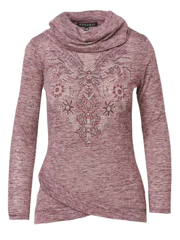 KOROSHI KOROSHI Тениска  бежово / пастелнолилаво / тъмночервено