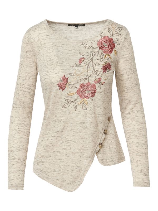 KOROSHI KOROSHI Тениска  бежово / сиво / червено