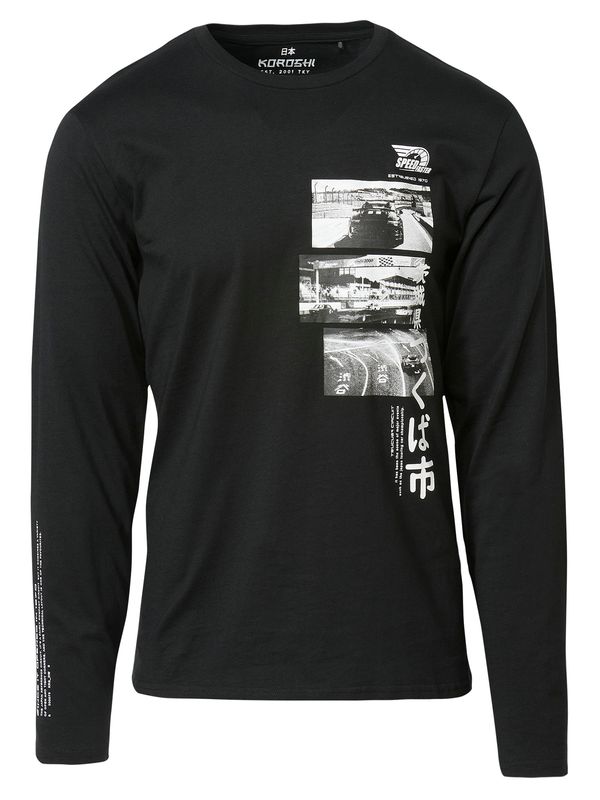 KOROSHI KOROSHI Тениска  черно / бяло