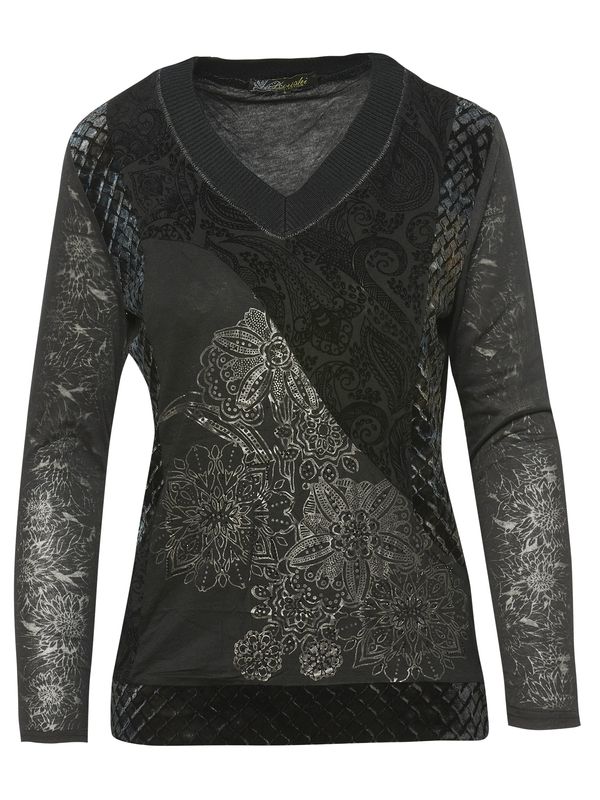 KOROSHI KOROSHI Тениска  черно / сребърно