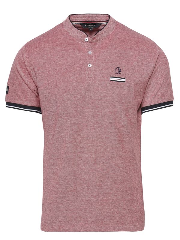 KOROSHI KOROSHI Тениска  червен меланж / черно / бяло