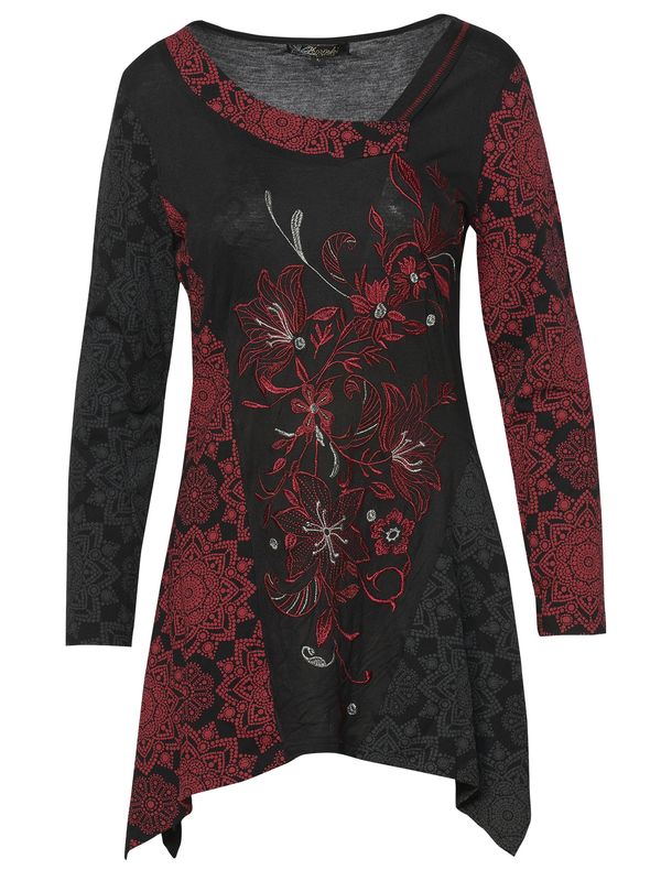 KOROSHI KOROSHI Тениска  червено / бордо / черно