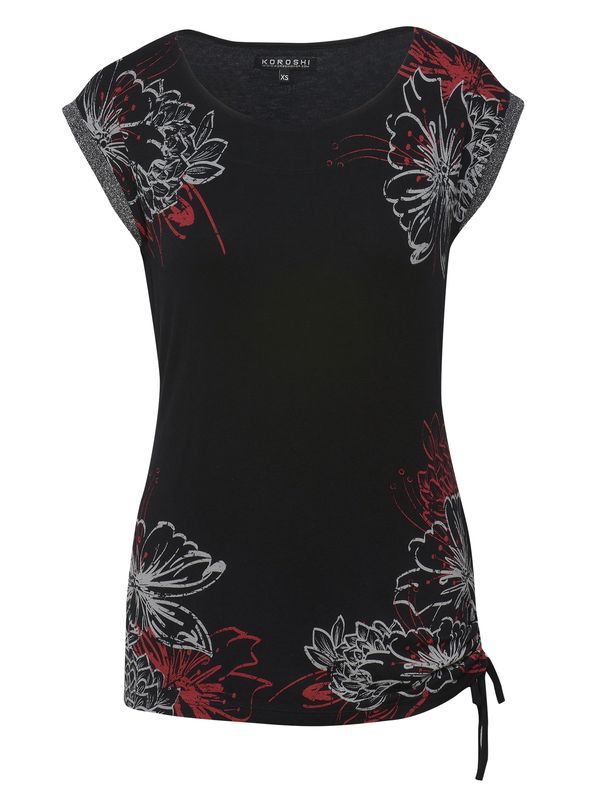 KOROSHI KOROSHI Тениска  червено / черно / бяло