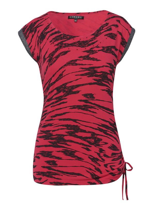 KOROSHI KOROSHI Тениска  червено / черно / сребърно