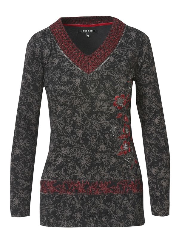 KOROSHI KOROSHI Тениска  червено / черно / сребърно