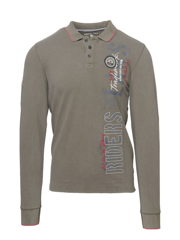 KOROSHI KOROSHI Тениска  маслина / червено / черно / бяло