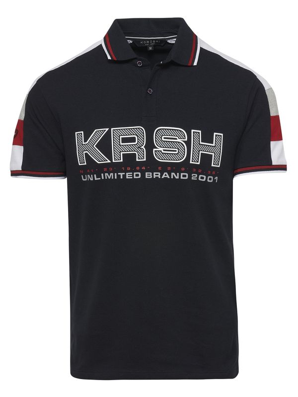 KOROSHI KOROSHI Тениска  нейви синьо / червено / бяло