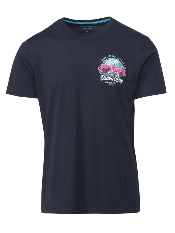 KOROSHI KOROSHI Тениска  нейви синьо / пъстро