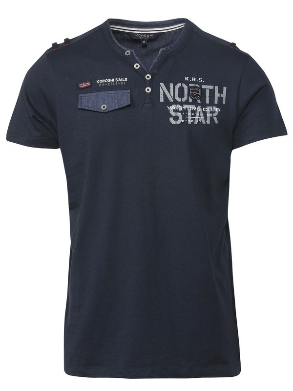 KOROSHI KOROSHI Тениска  нейви синьо / пъстро