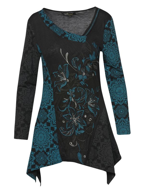 KOROSHI KOROSHI Тениска  петрол / черно