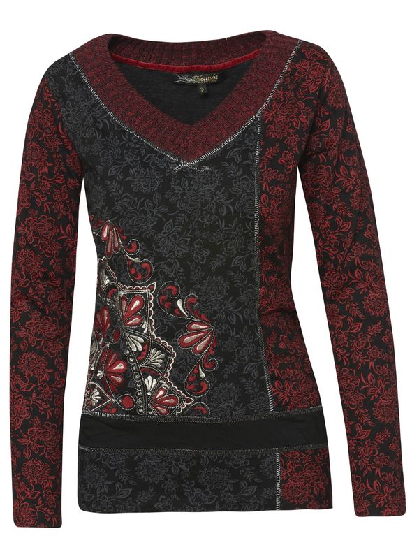 KOROSHI KOROSHI Тениска  пъстро / червено / бордо / черно