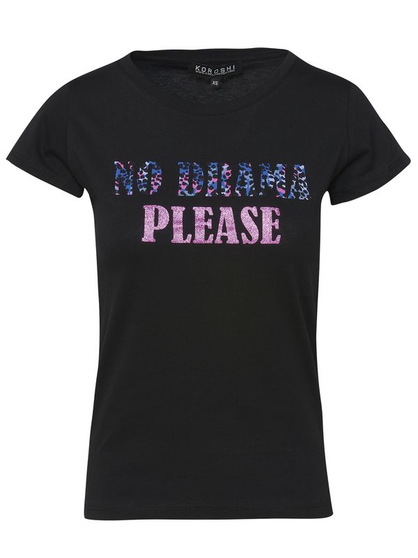 KOROSHI KOROSHI Тениска  синьо / розово / черно