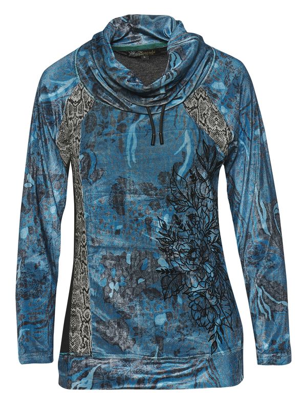 KOROSHI KOROSHI Тениска  синьо / сиво / черно