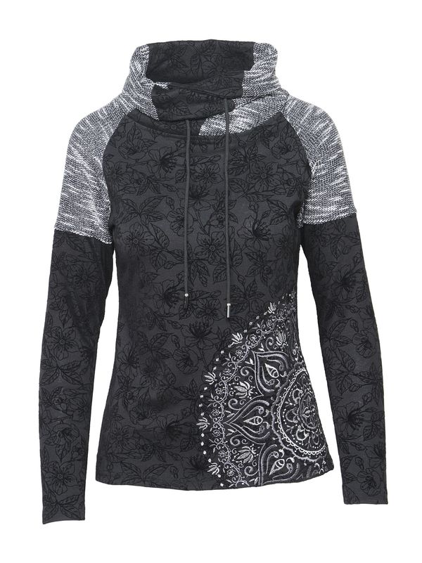 KOROSHI KOROSHI Тениска  сиво / черно