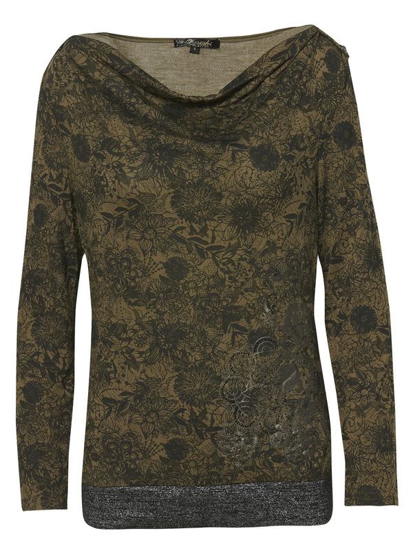 KOROSHI KOROSHI Тениска  сиво / каки / черно