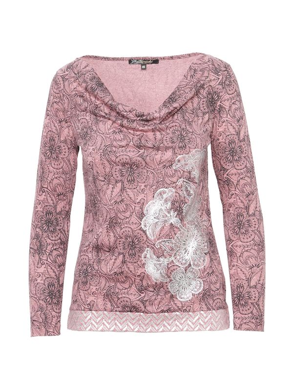 KOROSHI KOROSHI Тениска  сиво / светлолилаво