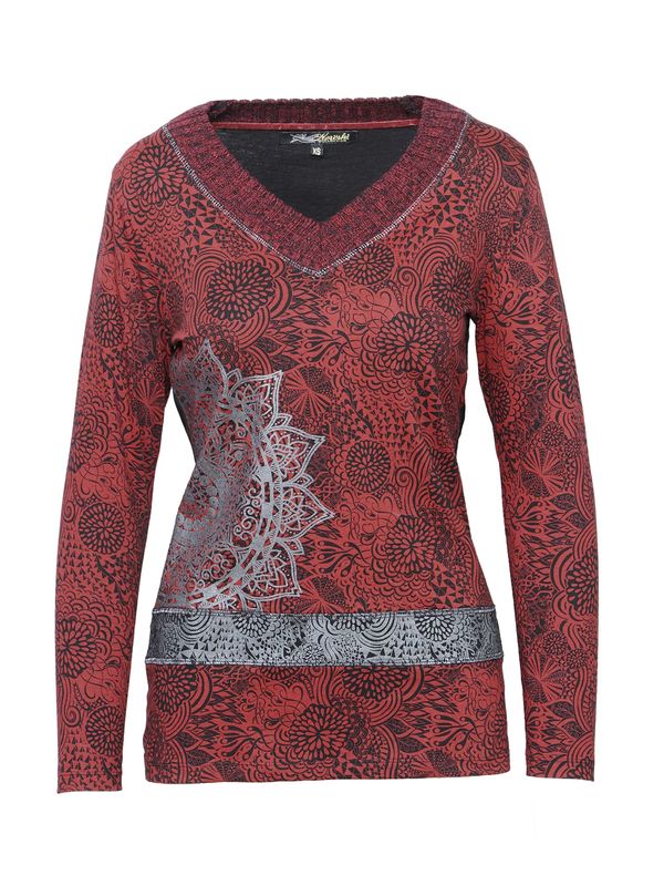 KOROSHI KOROSHI Тениска  сребърно сиво / червено / черно