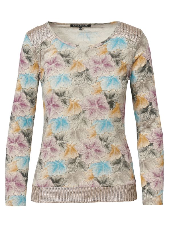 KOROSHI KOROSHI Тениска  тъмнобежово / светлосиньо / розово / черно