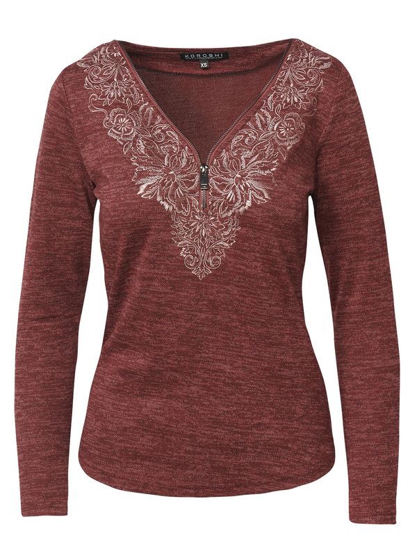 KOROSHI KOROSHI Тениска  тъмночервено / бяло