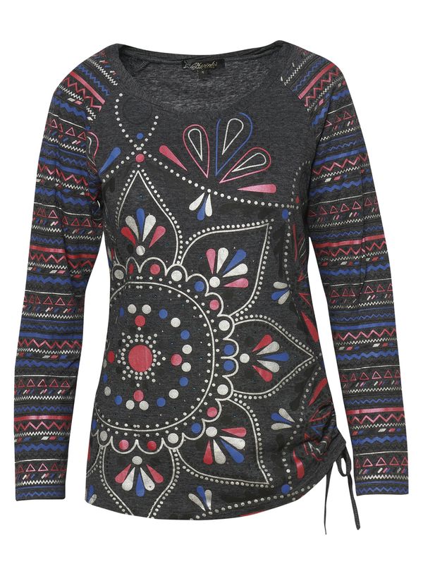 KOROSHI KOROSHI Тениска  тъмносиньо / антрацитно черно / тъмночервено / бяло