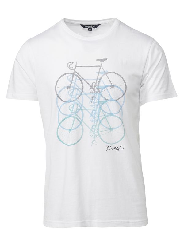 KOROSHI KOROSHI Тениска  тюркоазен / антрацитно черно / бяло